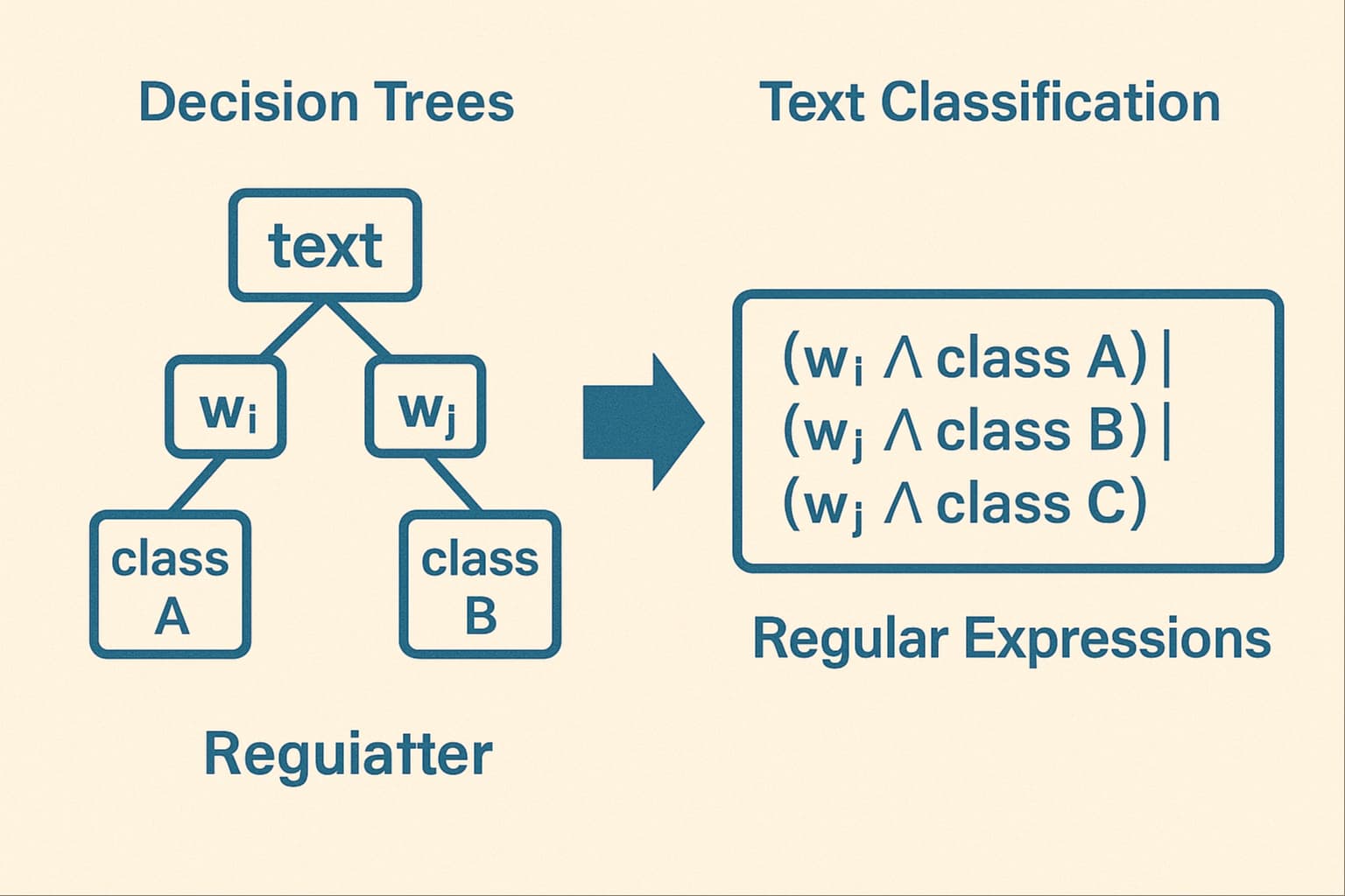 Metin  Sınıflandırmada Karar  Ağaçlarına  Eş  Değer  Düzenli İfadelerin Üretimi